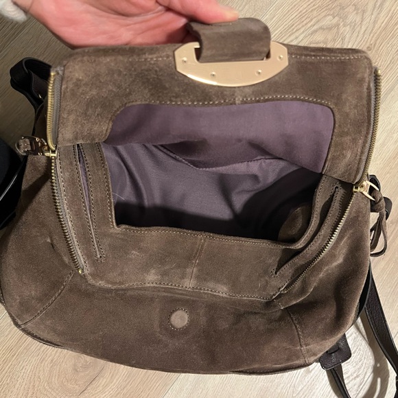 Brown Suede Crossbody Bag - Picture 4 of 8